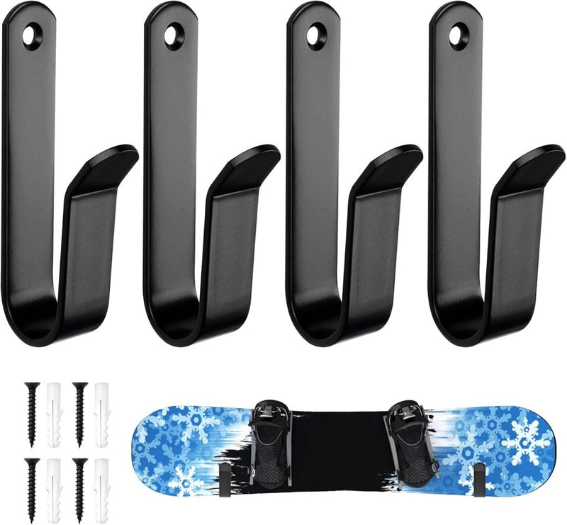 Laden Sie das Bild in Galerie -Viewer, Board wandhouders 2 paar van metaal zwart tot 25 kg – skateboard snowboard longboard wandhaken - happygetfit.com
