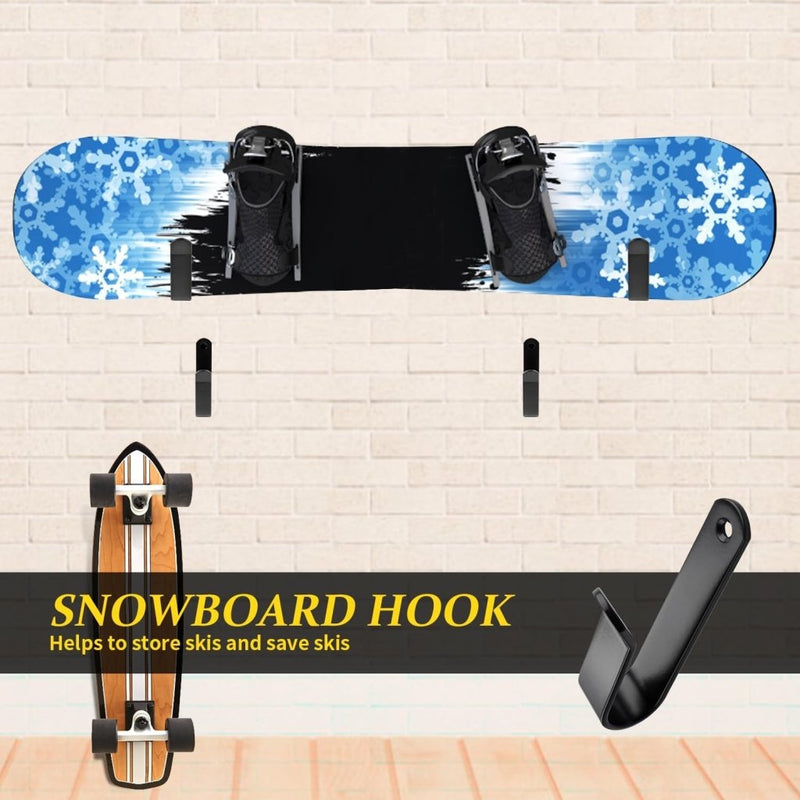 Laden Sie das Bild in Galerie -Viewer, Board wandhouders 2 paar van metaal zwart tot 25 kg – skateboard snowboard longboard wandhaken - happygetfit.com

