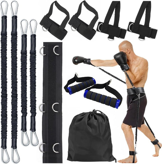 Boks weerstandsbanden set 12-delig zwart - happygetfit.com