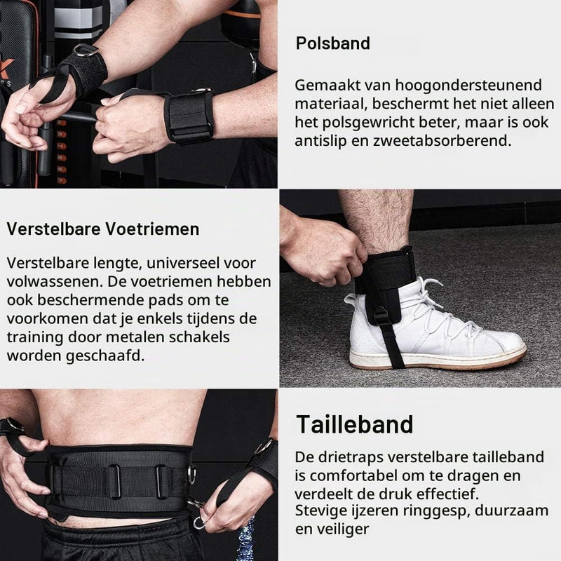 Carica immagine in Galleria Viewer, Boks weerstandsbanden set met verstelbare tailleband en enkelbanden voor krachttraining – bokselastieken – explosiviteitstraining - happygetfit.com
