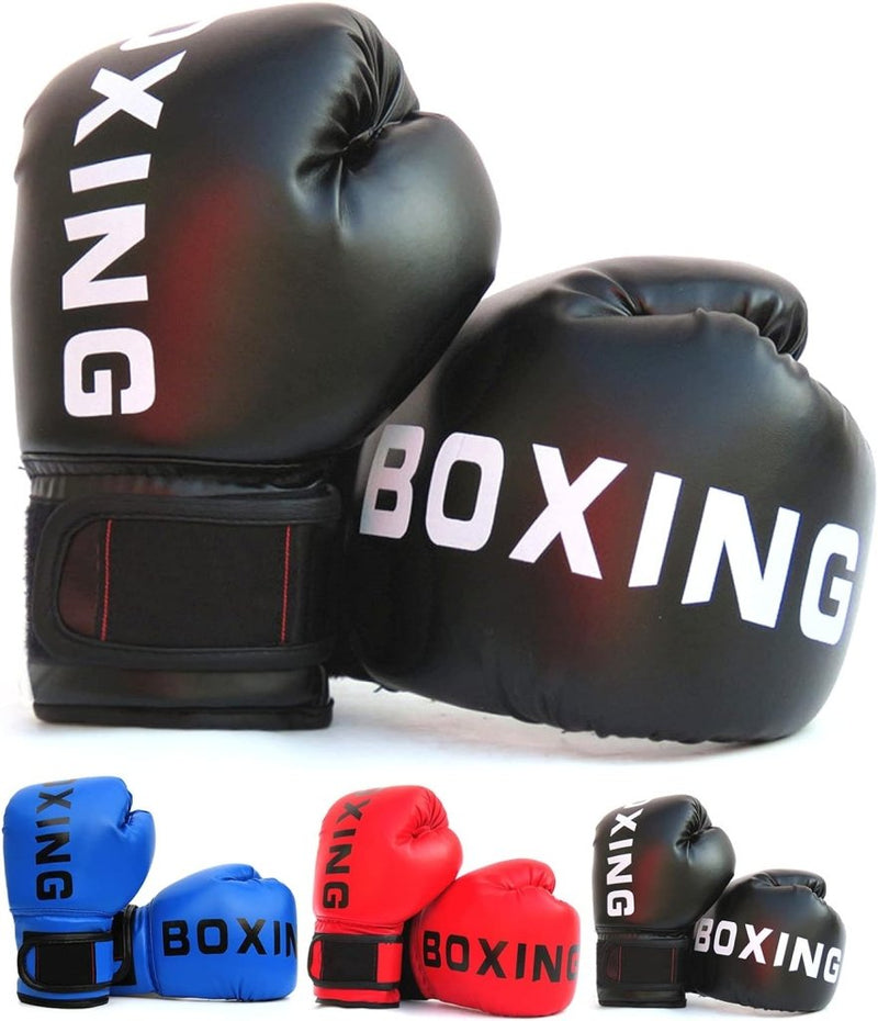 Laad afbeelding in Galerijviewer, Ontdek onze hoogwaardige kinderbokshandschoenen, verkrijgbaar in zwart, rood en blauw met &quot;BOXING&quot; op elke handschoen. Gemaakt van hoge kwaliteit materialen voor maximale prestaties en veiligheid.
