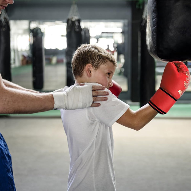 Load image into Gallery viewer, Bokshandschoenen voor kinderen, junior sparringhandschoenen, bokshandschoenen, kinderbokshandschoenen, PU bokshandschoenen, junior sparringhandschoenen, leeftijdsgroep 3-12 jaar, bokstraining - happygetfit.com
