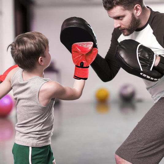 Bokshandschoenen voor kinderen, junior sparringhandschoenen, bokshandschoenen, kinderbokshandschoenen, PU bokshandschoenen, junior sparringhandschoenen, leeftijdsgroep 3-12 jaar, bokstraining - happygetfit.com