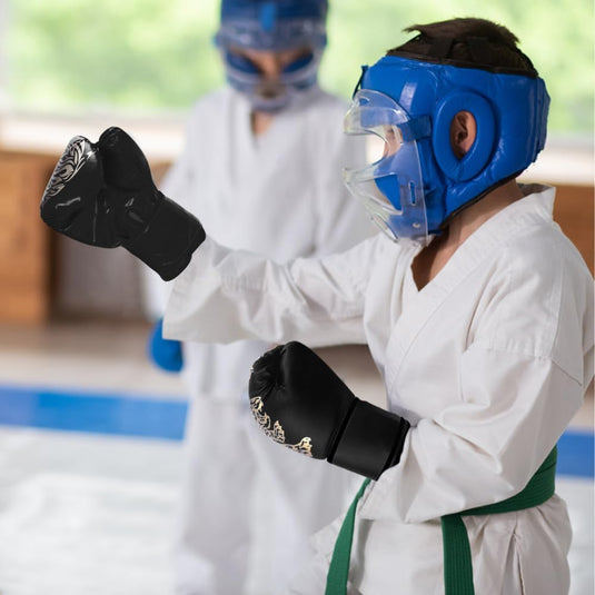 Bokshandschoenen voor kinderen, junior sparringhandschoenen, bokshandschoenen, kinderbokshandschoenen, PU bokshandschoenen, junior sparringhandschoenen, leeftijdsgroep 3-12 jaar, bokstraining - happygetfit.com