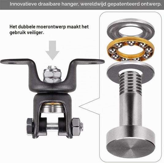Bokszak ophangset met 360 graden draaibare plafondbeugel en 4 kettingen – bokszakbevestiging – boksaccessoires - happygetfit.com