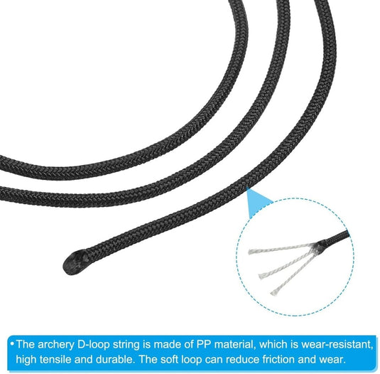 Boogschieten D-lus touw 3 m x 2,5 mm (2 stuks) - Polypropeen D-ring release koord - Compound boog pees accessoire - happygetfit.com
