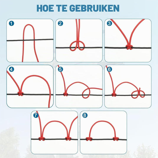Boogschieten D-lus touw 3 m x 2,5 mm (2 stuks) - Polypropeen D-ring release koord - Compound boog pees accessoire - happygetfit.com