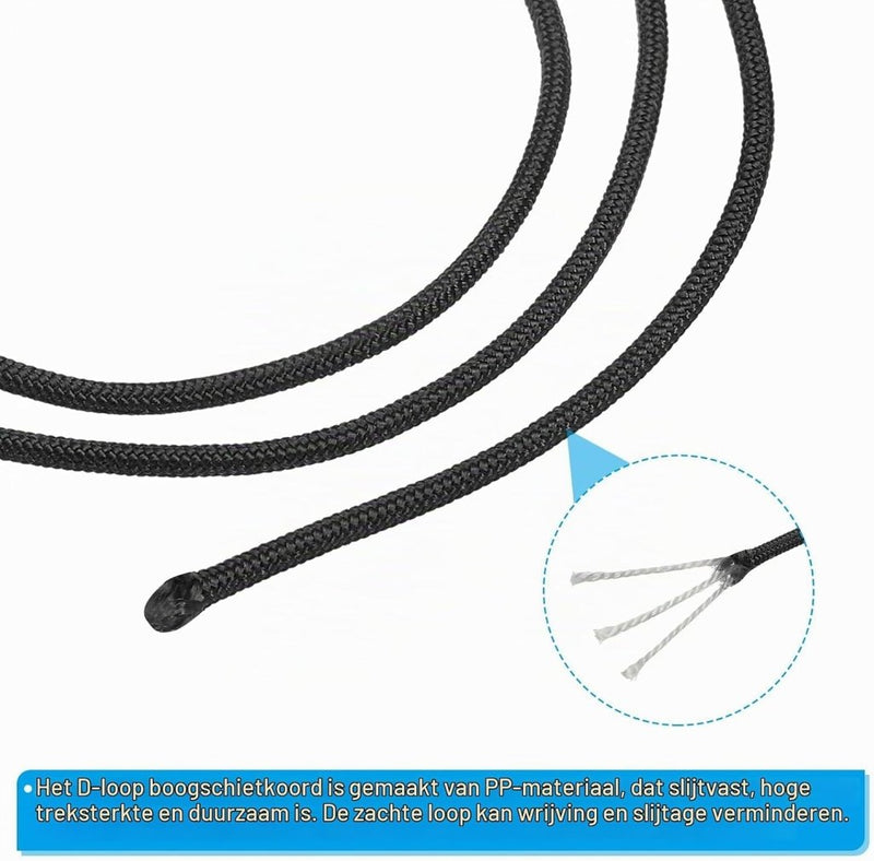 Load image into Gallery viewer, Boogschieten D-lus touw 3 m x 2,5 mm (2 stuks) - Polypropeen D-ring release koord - Compound boog pees accessoire - happygetfit.com
