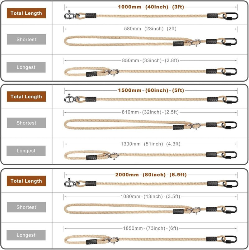 Chargez l'image dans la visionneuse de la galerie, Boomschommel ophangtouw 101,6 cm – verstelbaar met rvs gesp – voor schommel, hangmat en hangstoel – beige - happygetfit.com
