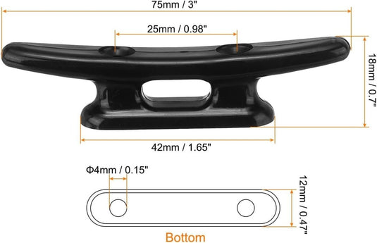Bootkikkers 4 stuks 75 mm van nylon zwart – touwklemmen – boot kajak accessoires - happygetfit.com