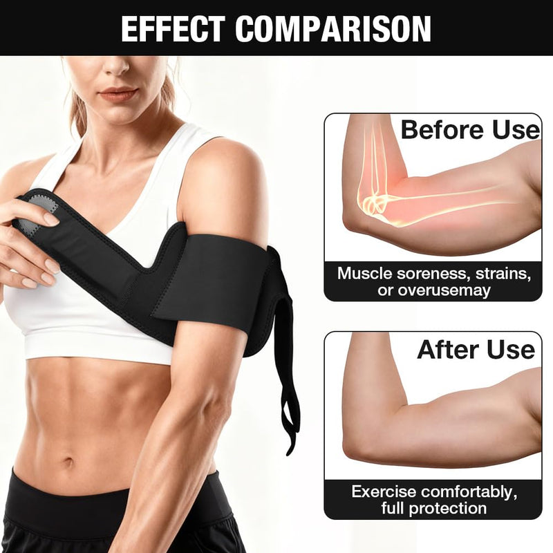 Charger l’image dans la visionneuse de galerie, Bovenarmbandage met verstelbare compressie en dubbele klittenbandsluiting voor biceps en triceps – armcompressie – spierondersteuning - happygetfit.com
