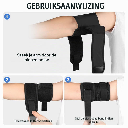 Bovenarmbandage met verstelbare compressie en dubbele klittenbandsluiting voor biceps en triceps – armcompressie – spierondersteuning - happygetfit.com