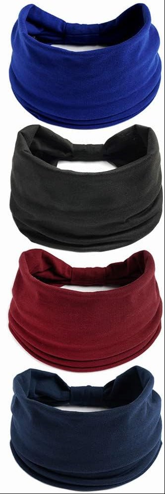 Brede haarbanden dames 4 stuks van elastisch polyester met strikontwerp voor yoga fitness en dagelijks gebruik – tulbandhaarbanden – sporthoofdbanden - happygetfit.com