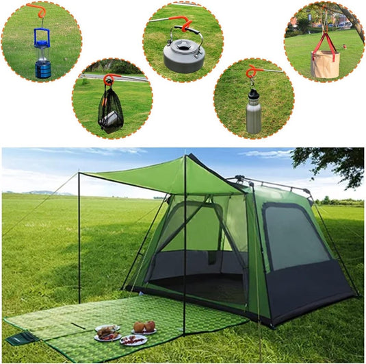 Buachois 3-delige buiten campingtent haak hanger multifunctionele camping lantaarn houder S-vormige lantaarnhaak hanger tweerichtings universele haak voor buiten camping vissen reizen avontuur (rood) - happygetfit.com