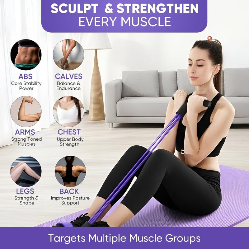 Load image into Gallery viewer, Buiktrainer, sit-up trainingsapparaat, bodybuilding, expander, full-body trainer voor thuis, 6 tubes, elastisch trekkoord, multifunctionele been-oefenaar voor fitness, afvallen, training, yoga - happygetfit.com
