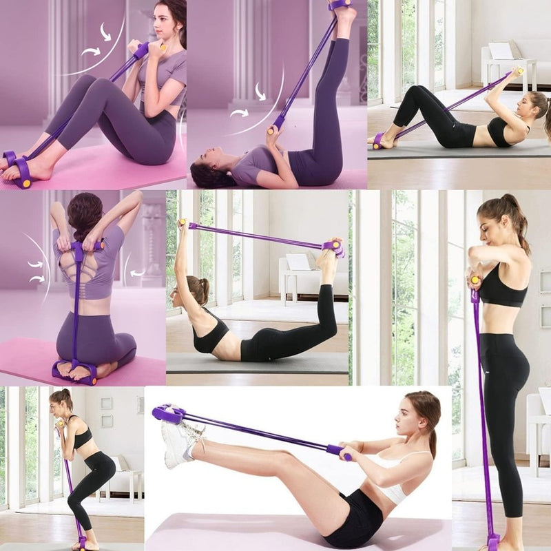 Laad afbeelding in Galerijviewer, Buiktrainer, sit-up trainingsapparatuur bodybuilding expander full-body trainer voor thuis 6 tubes elastisch trekkoord multifunctionele been-exerciser voor fitness, afvallen, training, yoga - happygetfit.com
