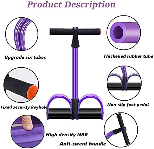 Laad afbeelding in Galerijviewer, Buiktrainer, sit-up trainingsapparatuur bodybuilding expander full-body trainer voor thuis 6 tubes elastisch trekkoord multifunctionele been-exerciser voor fitness, afvallen, training, yoga - happygetfit.com
