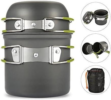 Camping kookset, draagbare rugzakreizen, outdoor wandelen kamperen mini-gaskoker pan - happygetfit.com