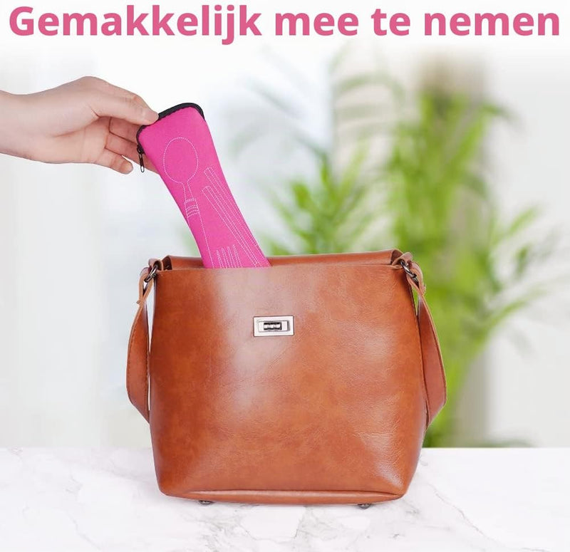 Bild im Galerie-Viewer laden, Campingbestek 6-delig van roestvrij staal met vork, lepel en flesopener inclusief opbergtas – reisbestek – picknickaccessoires - happygetfit.com

