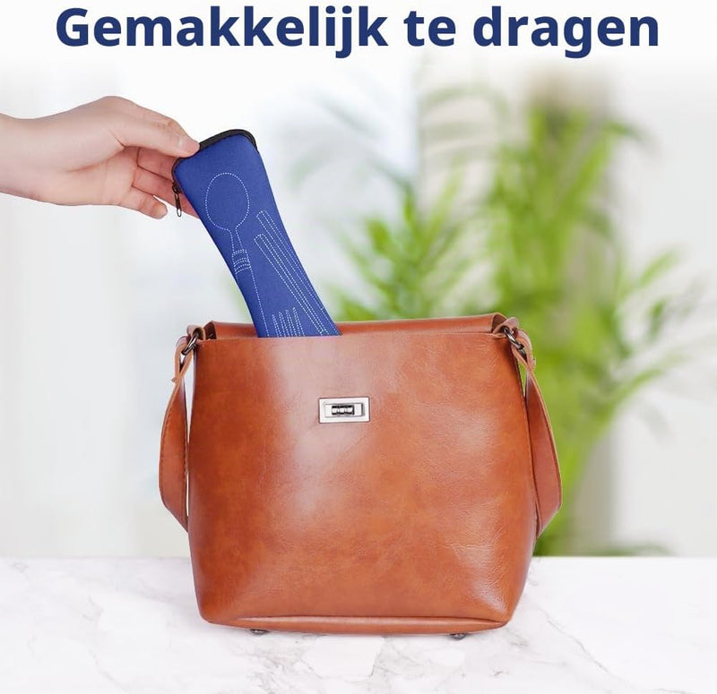 Bild im Galerie-Viewer laden, Campingbestek 6-delig van roestvrij staal met vork, lepel en flesopener inclusief opbergtas – reisbestek – picknickaccessoires - happygetfit.com
