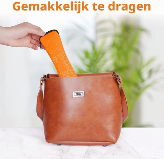 Campingbestek 6-delig van roestvrij staal met vork, lepel en flesopener inclusief opbergtas – reisbestek – picknickaccessoires - happygetfit.com
