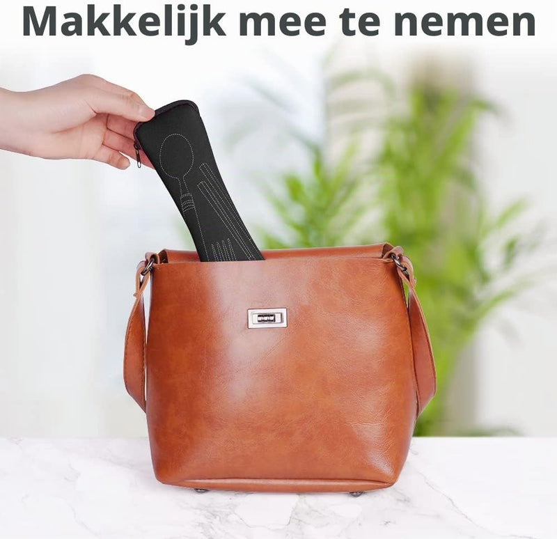 Bild im Galerie-Viewer laden, Campingbestek 6-delig van roestvrij staal met vork, lepel en flesopener inclusief opbergtas – reisbestek – picknickaccessoires - happygetfit.com
