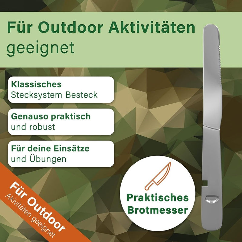 Laad afbeelding in Galerijviewer, Campingbestek set 4-delig roestvrij staal zilver - happygetfit.com
