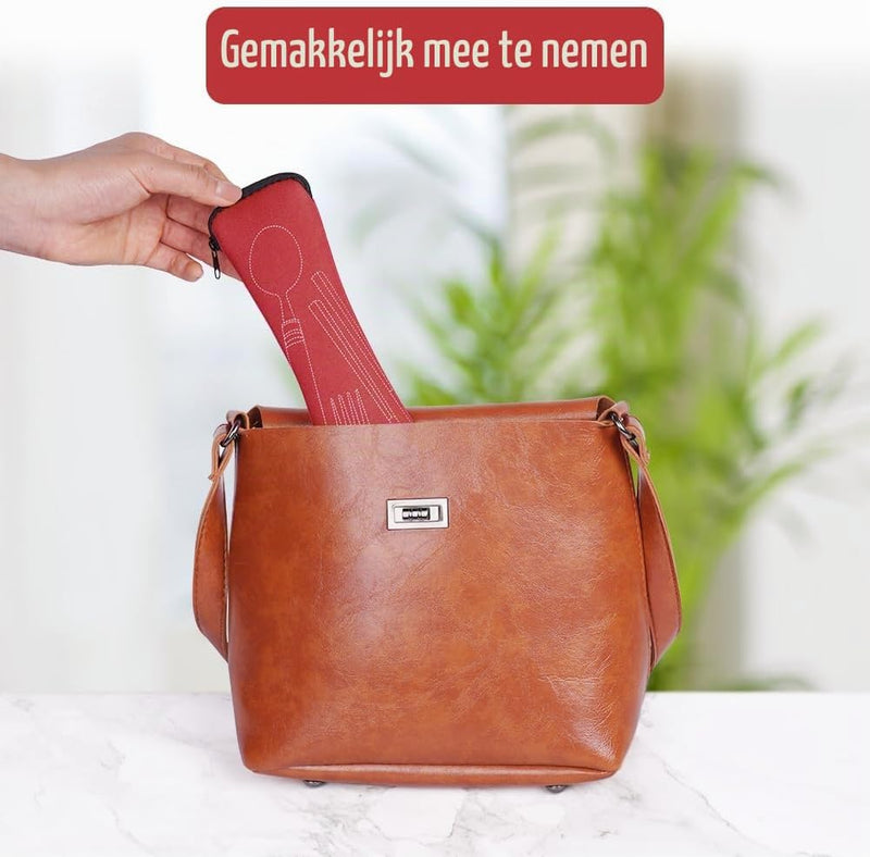 Bild im Galerie-Viewer laden, Campingbestek voor 2 personen van roestvrij staal met 12 onderdelen en opbergtassen – reisbestek – outdoor eetgerei - happygetfit.com
