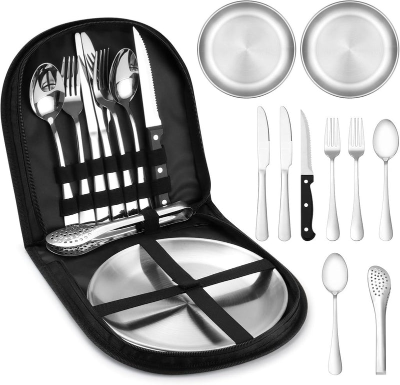 Load image into Gallery viewer, Campingservies set 10-delig voor 2 personen - happygetfit.com
