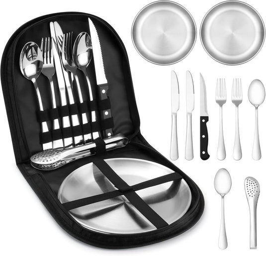 Campingservies set 10-delig voor 2 personen - happygetfit.com