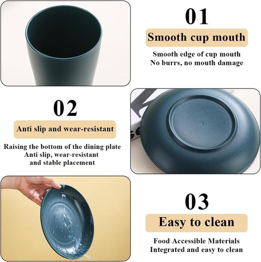 Campingservies set 5-delig voor 1 persoon met tas - happygetfit.com