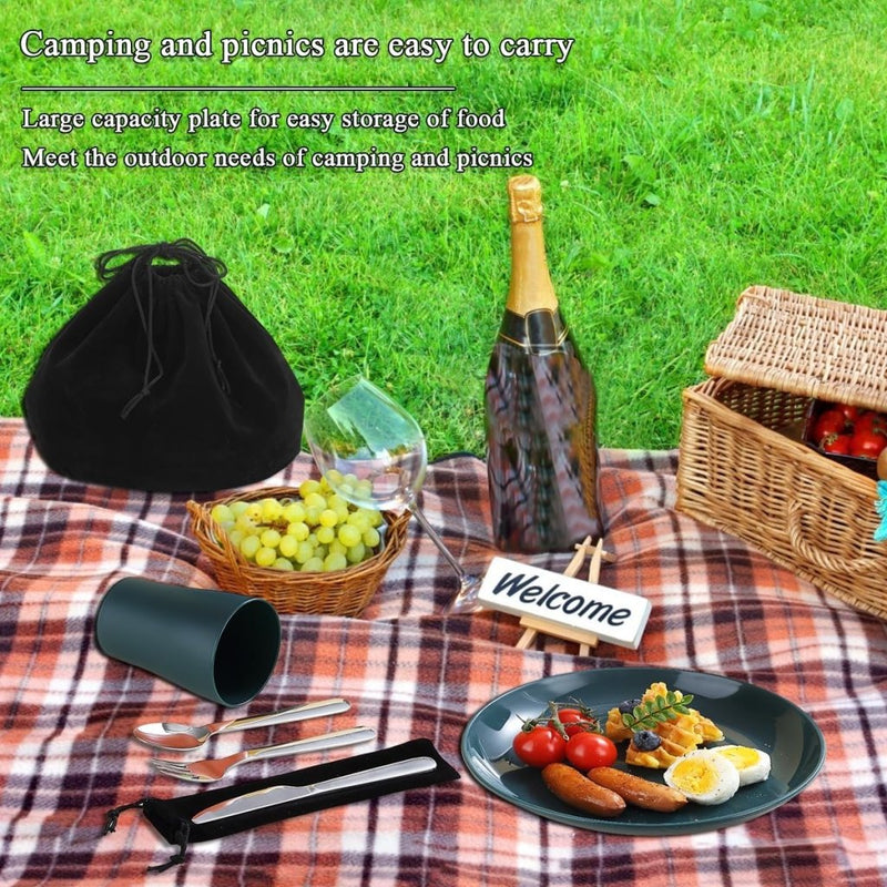 Laad afbeelding in Galerijviewer, Campingservies set 5-delig voor 1 persoon met tas - happygetfit.com
