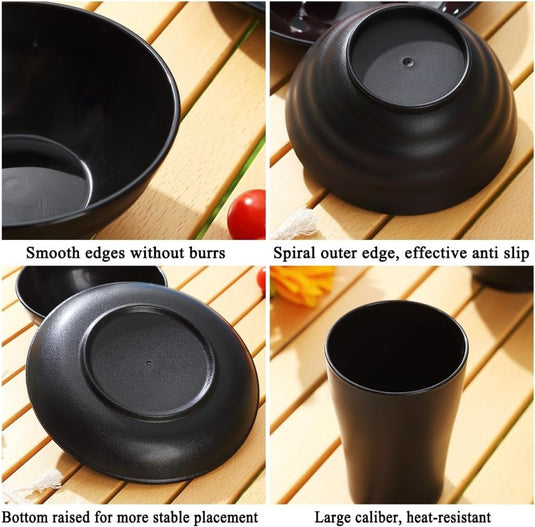 Campingservies set voor 1 persoon met bestek en tas - happygetfit.com