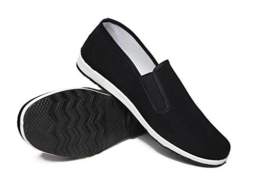 Chinese Traditionele Oude Peking Schoenen Kung Fu Tai Chi Schoenen Rubberen Zool Unisex Zwart - happygetfit.com