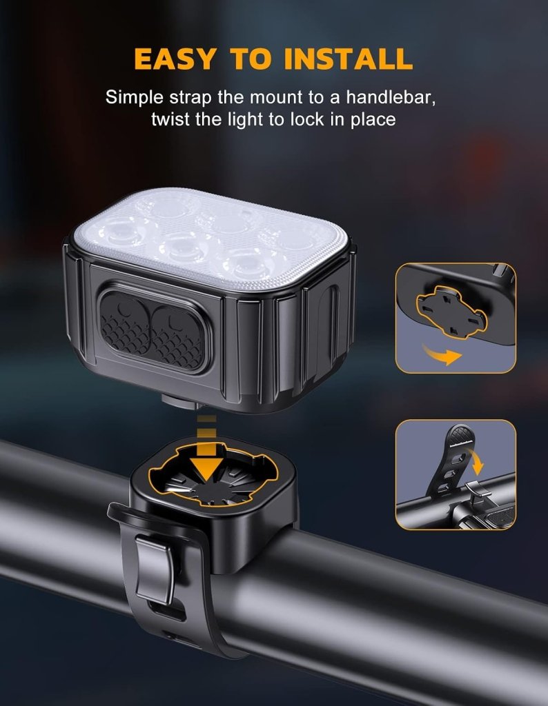 Load image into Gallery viewer, CIRYCASE Fietsverlichting, Koplamp, Oplaadbaar via USB, IP65 Waterdicht, LED-Fietsverlichting met Spotlight- en Schijnwerperbundel, 8 + 12 Modi, Super Helder, Voor- en Achterverlichting - happygetfit.com
