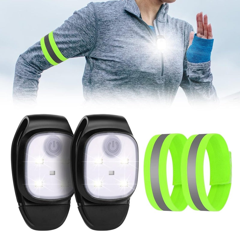 Laad afbeelding in Galerijviewer, Clip op Running Lights, 4 Lichtstanden Waterdicht Outdoor Night Clip on Running Lights met 2 Pcs Reflectorbanden, USB Oplaadbare LED Licht voor Runners Camping Wandelen (1 pc) - happygetfit.com
