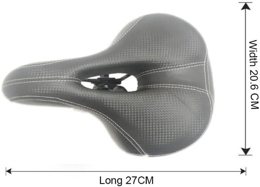Comfortabel fietszadel met traagschuim en dubbele vering zwart - happygetfit.com