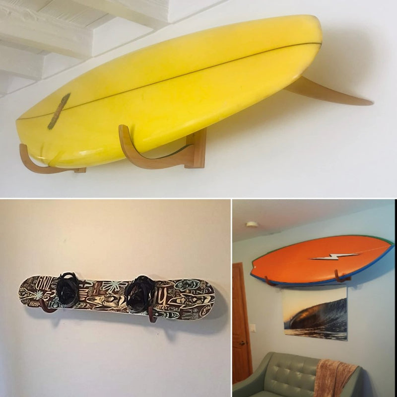 Laad afbeelding in Galerijviewer, COR Surf Surfboard Wall Rack for Longboards and Shortboards | Beautiful Wood Wall Display Mount Works Indoor and Outdoor - happygetfit.com
