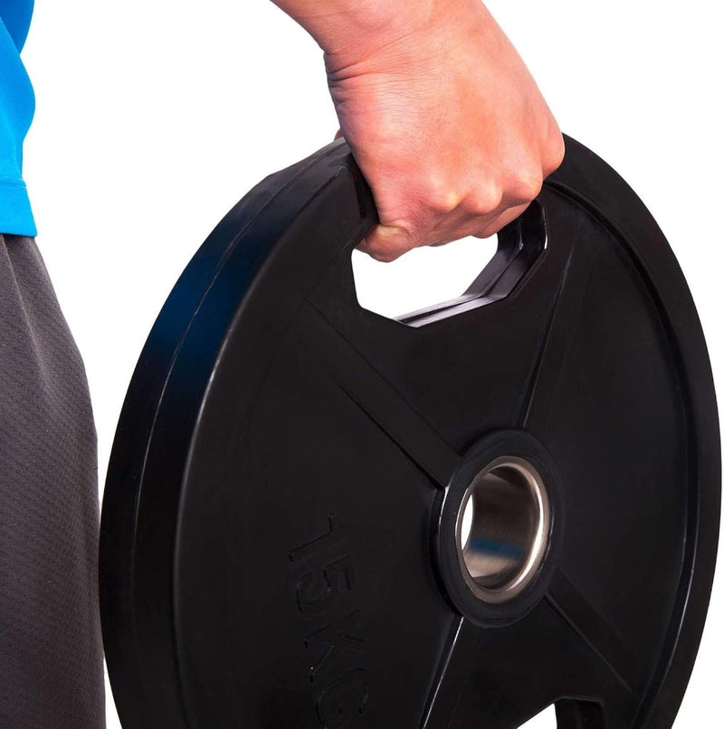 Load image into Gallery viewer, C.P. Sports Olympische schijven met rubber, 1 paar halterschijven Ø 50/51 mm, 1 paar halterschijven van 0,5 kg - 30 kg, bumper platen, gewichten voor lange halter met greepgaten - happygetfit.com
