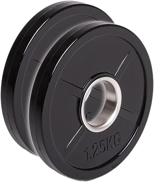 C.P. Sports Olympische schijven met rubber, 1 paar halterschijven Ø 50/51 mm, 1 paar halterschijven van 0,5 kg - 30 kg, bumper platen, gewichten voor lange halter met greepgaten - happygetfit.com
