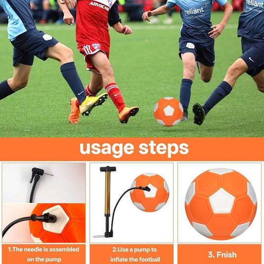 Curve voetbal maat 5 met pomp en opbergtas blauw wit - happygetfit.com