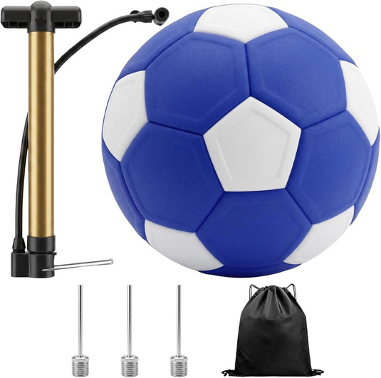 Curve voetbal maat 5 met pomp en opbergtas blauw wit - happygetfit.com