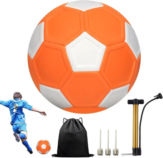 Curve voetbal maat 5 met pomp en opbergtas blauw wit - happygetfit.com