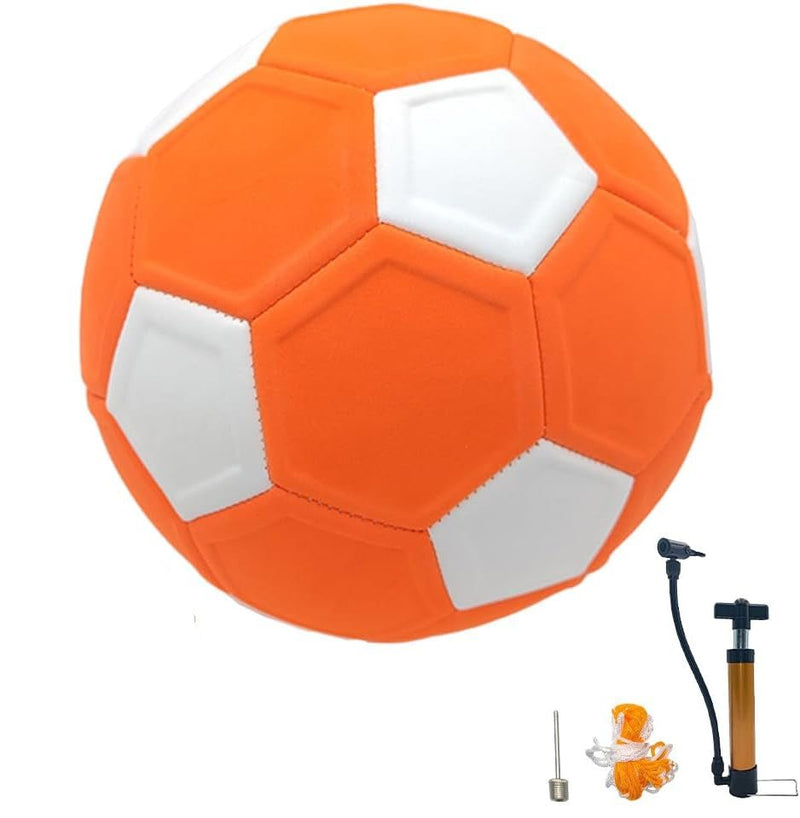 Laden Sie das Bild in Galerie -Viewer, Curve voetbal maat 5 met pomp oranje wit - happygetfit.com
