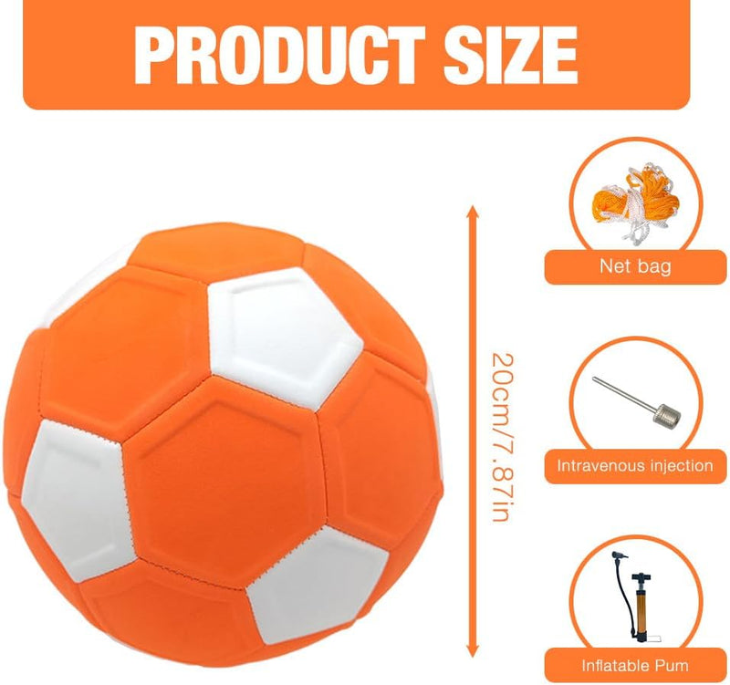 Laden Sie das Bild in Galerie -Viewer, Curve voetbal maat 5 met pomp oranje wit - happygetfit.com
