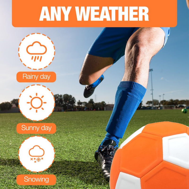 Laden Sie das Bild in Galerie -Viewer, Curve voetbal maat 5 met pomp oranje wit - happygetfit.com
