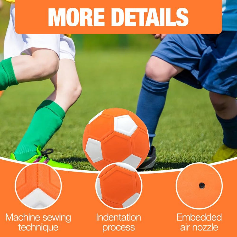 Laden Sie das Bild in Galerie -Viewer, Curve voetbal maat 5 met pomp oranje wit - happygetfit.com

