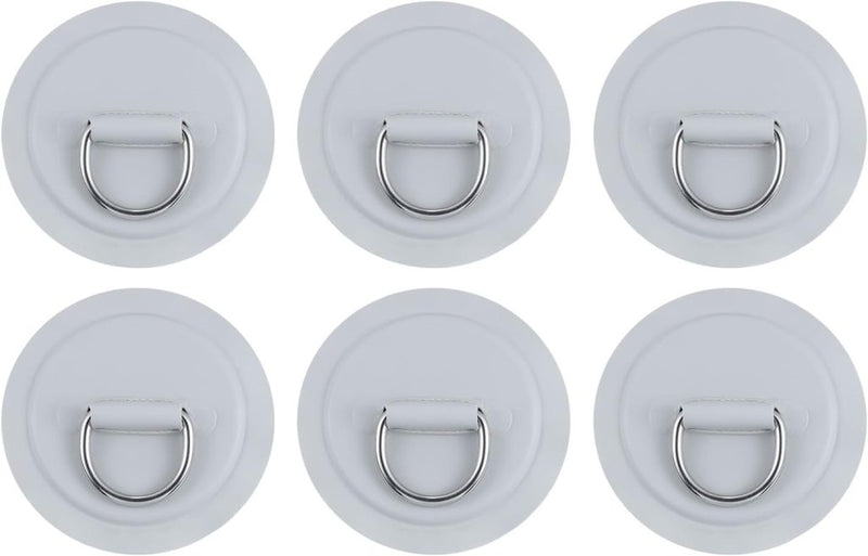 Laden Sie das Bild in Galerie -Viewer, D-ring bevestigingspads 6 stuks 8 cm van PVC grijs – roestvrijstalen bevestigingsringen – SUP kajak accessoires - happygetfit.com
