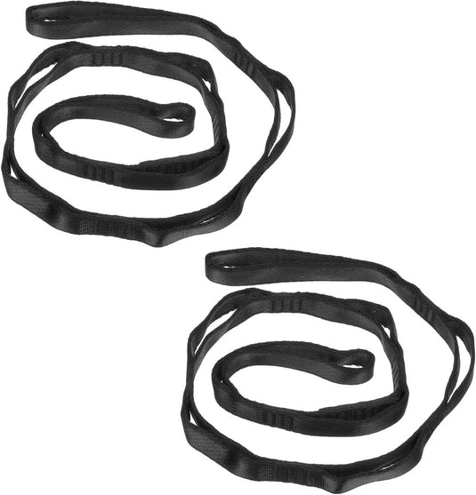 Daisy chain ophangbanden 2 stuks 110 x 1,6 cm zwart met 8 lussen – verstelbare ophangriemen – aerial yoga accessoires - happygetfit.com