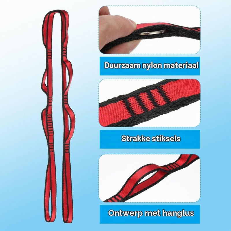 Chargez l'image dans la visionneuse de la galerie, Daisy chain ophangbanden 2 stuks 110 x 1,6 cm zwart met 8 lussen – verstelbare ophangriemen – aerial yoga accessoires - happygetfit.com
